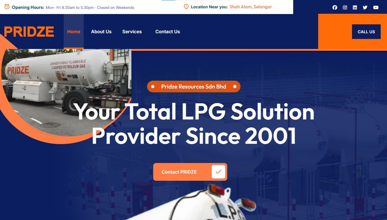 Pridze Resources Sdn Bhd – Best LPG Solutions in Selangor, Malaysia.