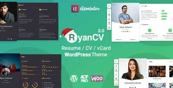 RyanCV resume wordpress theme