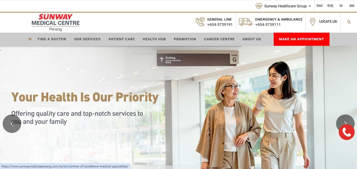 Sunway Medical Centre – One of the best eye specialists in Penang.