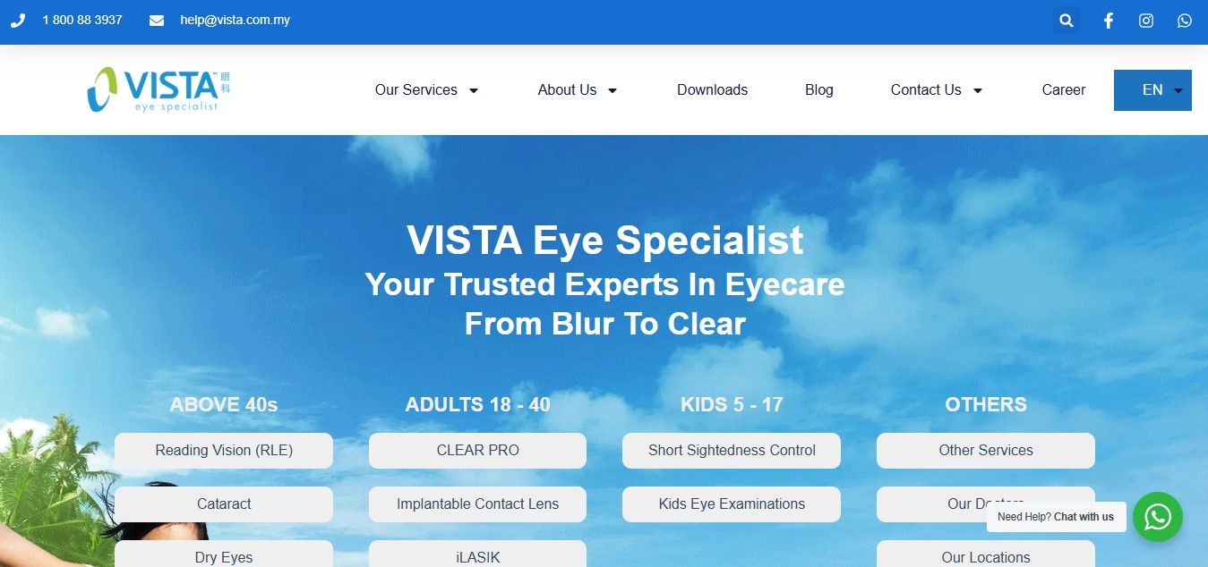 VISTA Eye Specialist – One of the best eye specialists in Penang.