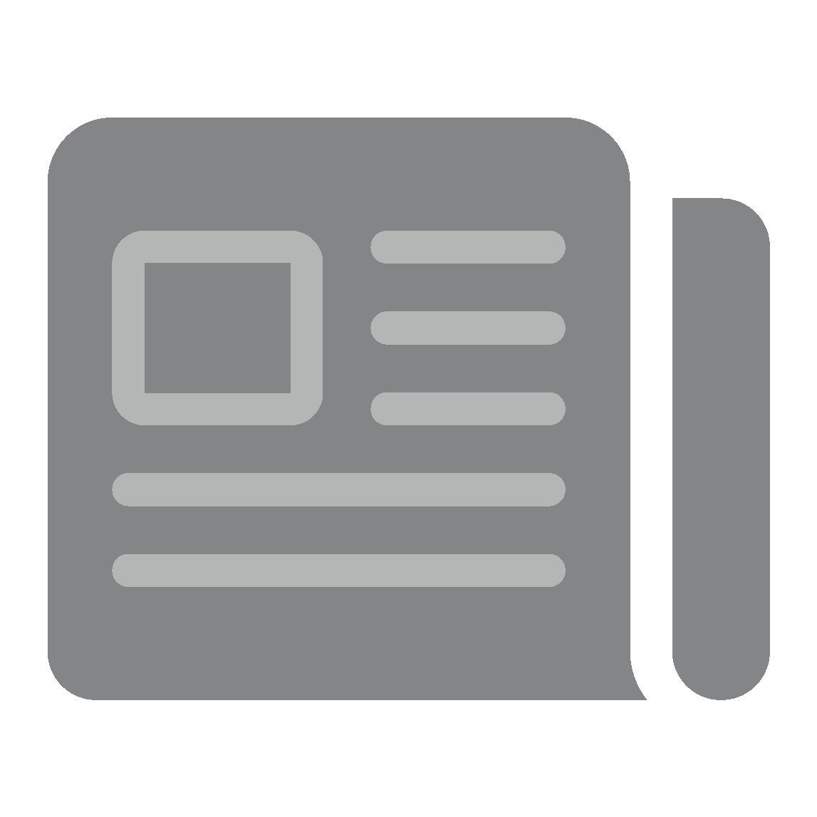 Icon of a grey newspaper representing news or articles