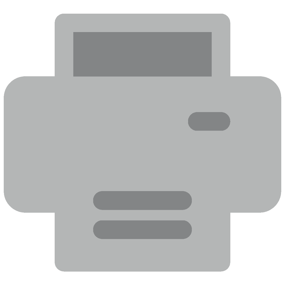 Printer icon used for printing or print actions (simplified gray silhouette)