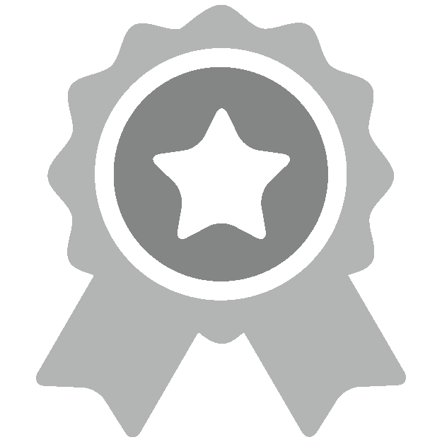 Award ribbon icon with a central white star