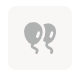 Two grey balloons tied together, shown as a simple decorative icon on a pale rounded square background.