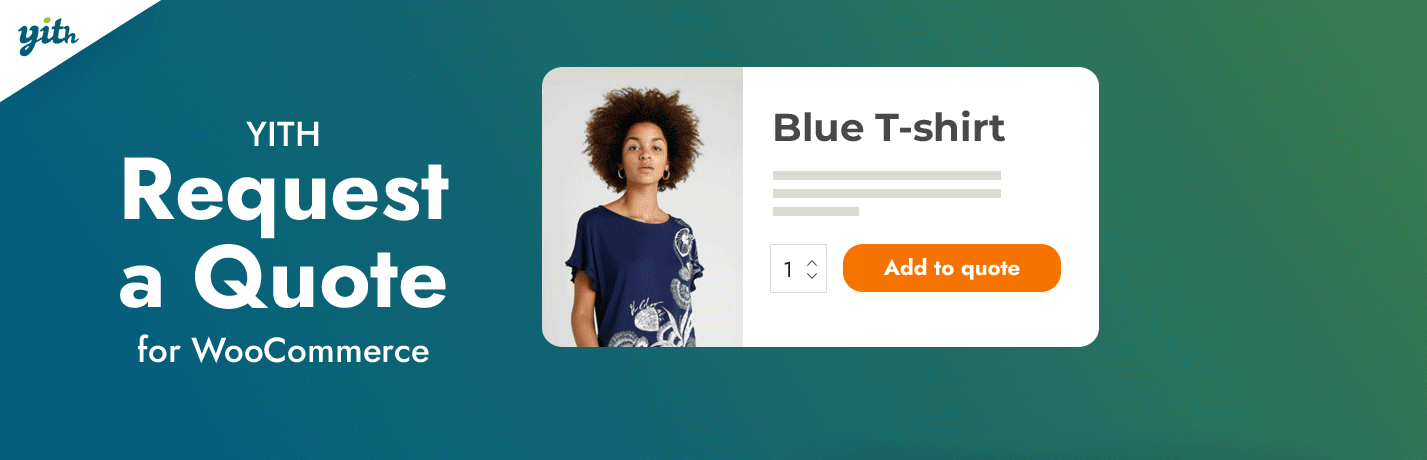 image - Local Branding, Web Design & Digital Marketing Agency Hero banner inviting users to request a quote for WooCommerce, featuring a Blue T-shirt product card with quantity and Add to quote button